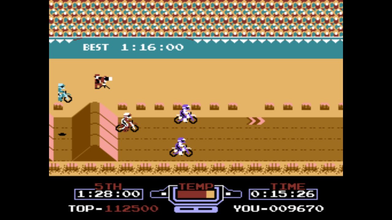 EXCITEBIKE 1984 Nintendo retro game.( 고전 오토바이게임) - YouTube