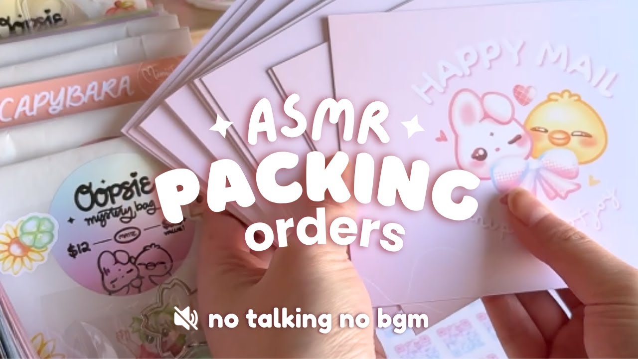Packing orders for my stationery business 05 💌✨ | ASMR packing sounds, no talking, no bgm