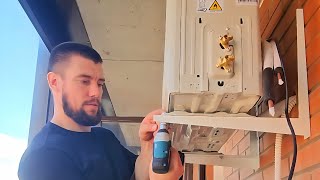 Установка кондиционера с внешним блоком на лоджии с помощью инструментов RAGE / монтаж сплит-системы