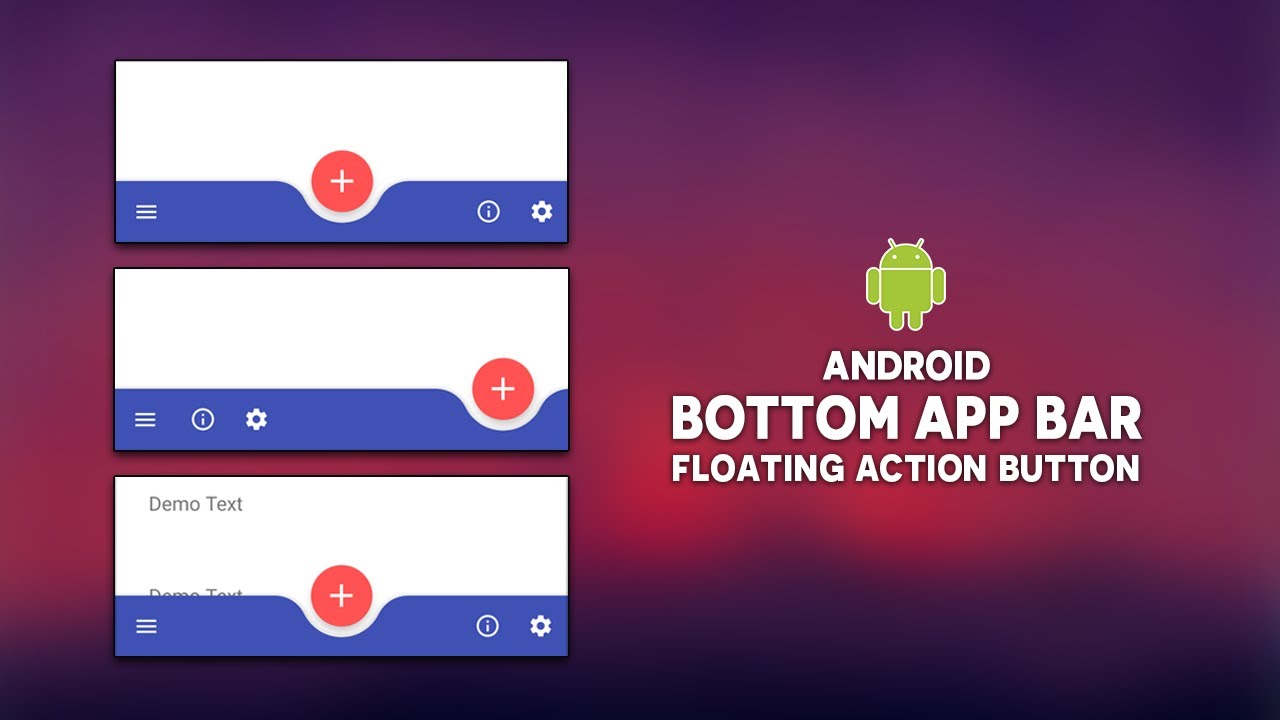 Android Bottom App Bar + Floating Action Button - Material Design Components