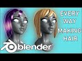 Every way for creating hair in blender 2.9+ (Curves, Particle, Hair Cards, Modeling, Sculpting )