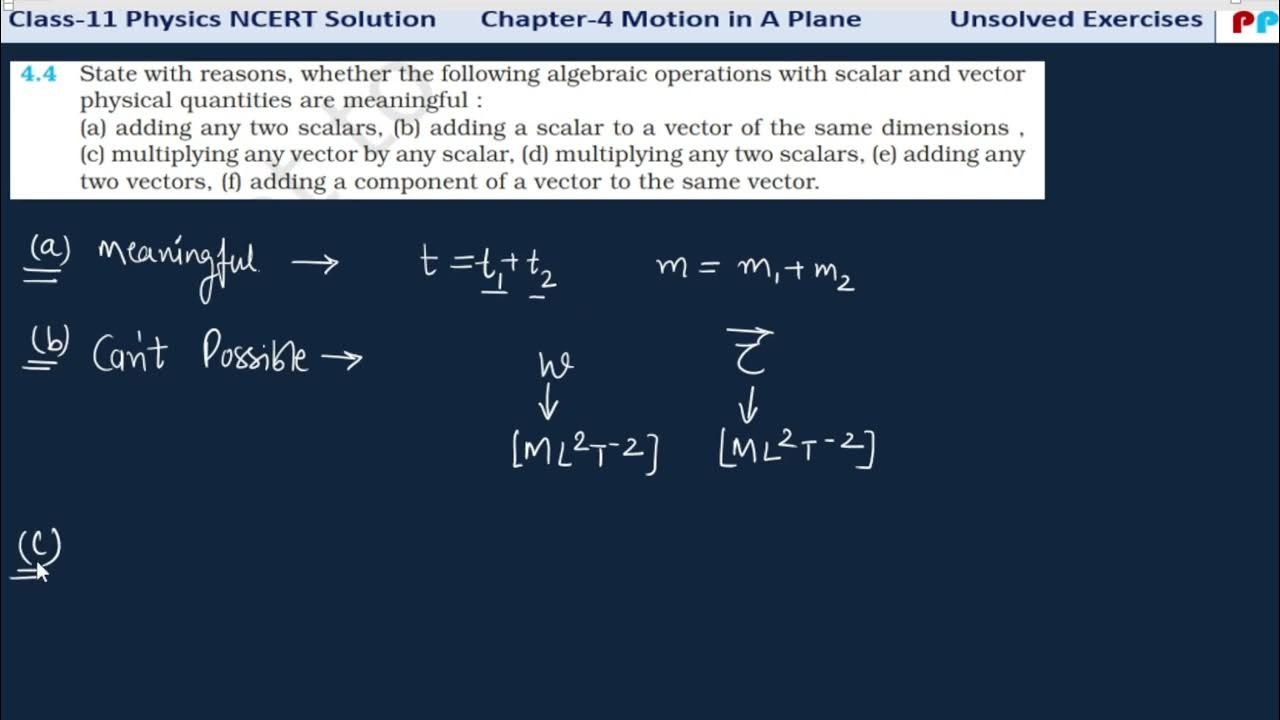 Exercise 4 4 class 11 physics ncert chapter 4 motion in a plane