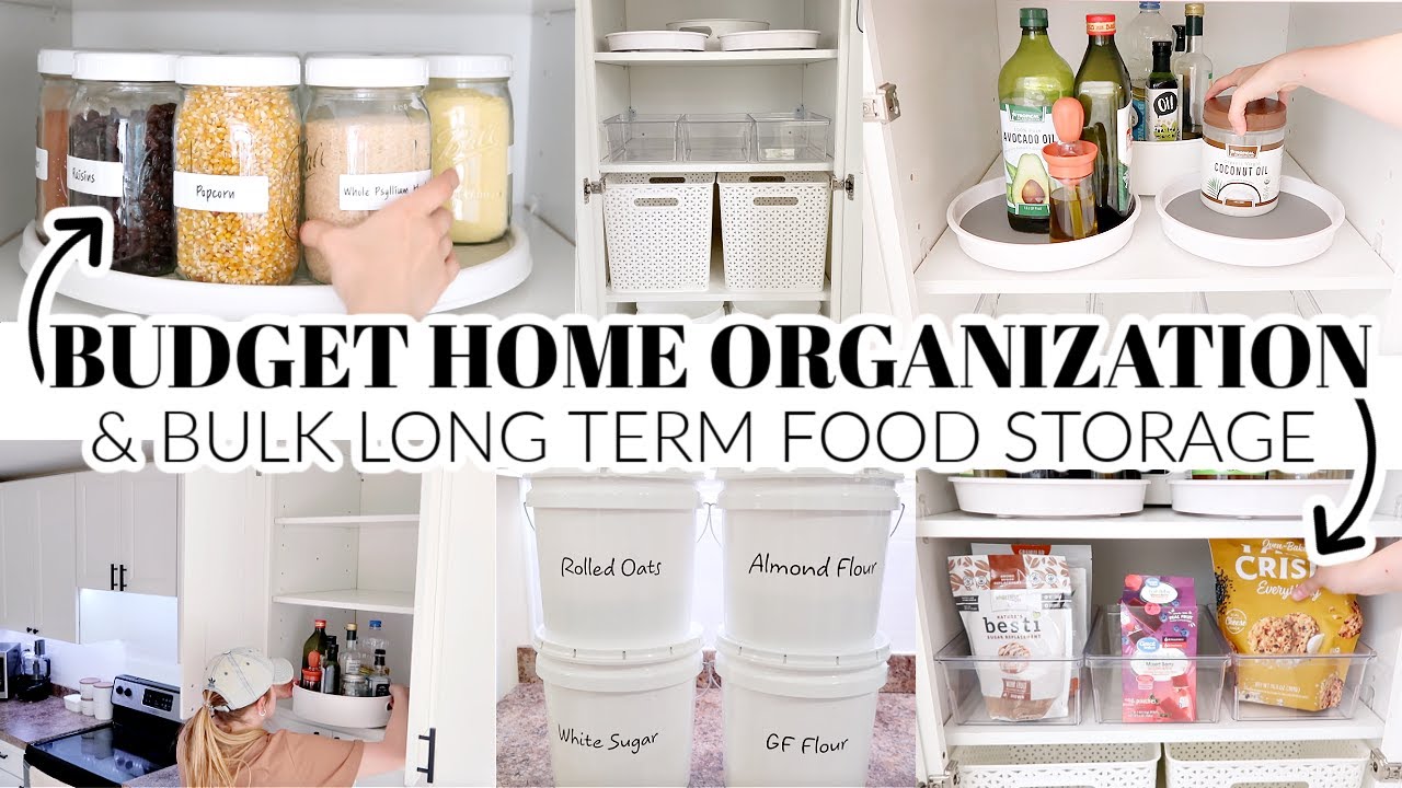 EXTREME BUDGET HOME ORGANIZATION IDEAS  Bulk Long Term Food Storage Pantry  Clean Organize With Me 