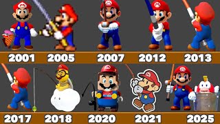 Evolution Of Mario Goes Fishing - Game Animation In Nintendo Games 2001-2025