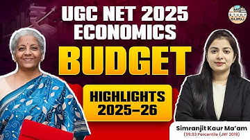 Budget 2025 Highlights Live | Ugc Net Economics Budget 2025-2026 | By Simranjit Kaur | Jrf Economics