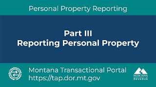 PPR Part 3 Reporting Your Personal Property