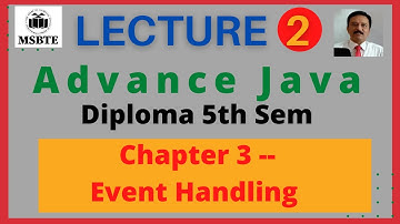 Adv.Java Final year Diploma MSBTE Sem 5 Chapter 03-Lecture 02|Event Handling |Delegation Event Model
