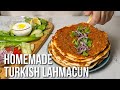 Turkish Lahmacun Recipe - Homemade Lamb Flatbreads - لَحْم عَجِين تركيا