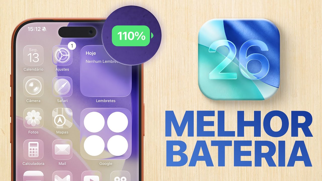 iOS 26 🔥 10 Ajustes para sua BATERIA durar MAIS!