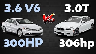 : VW Passat CC 3.6 FSI 300hp VS BMW 535i 3.0 Turbo 306hp 0-250 Acceleration test