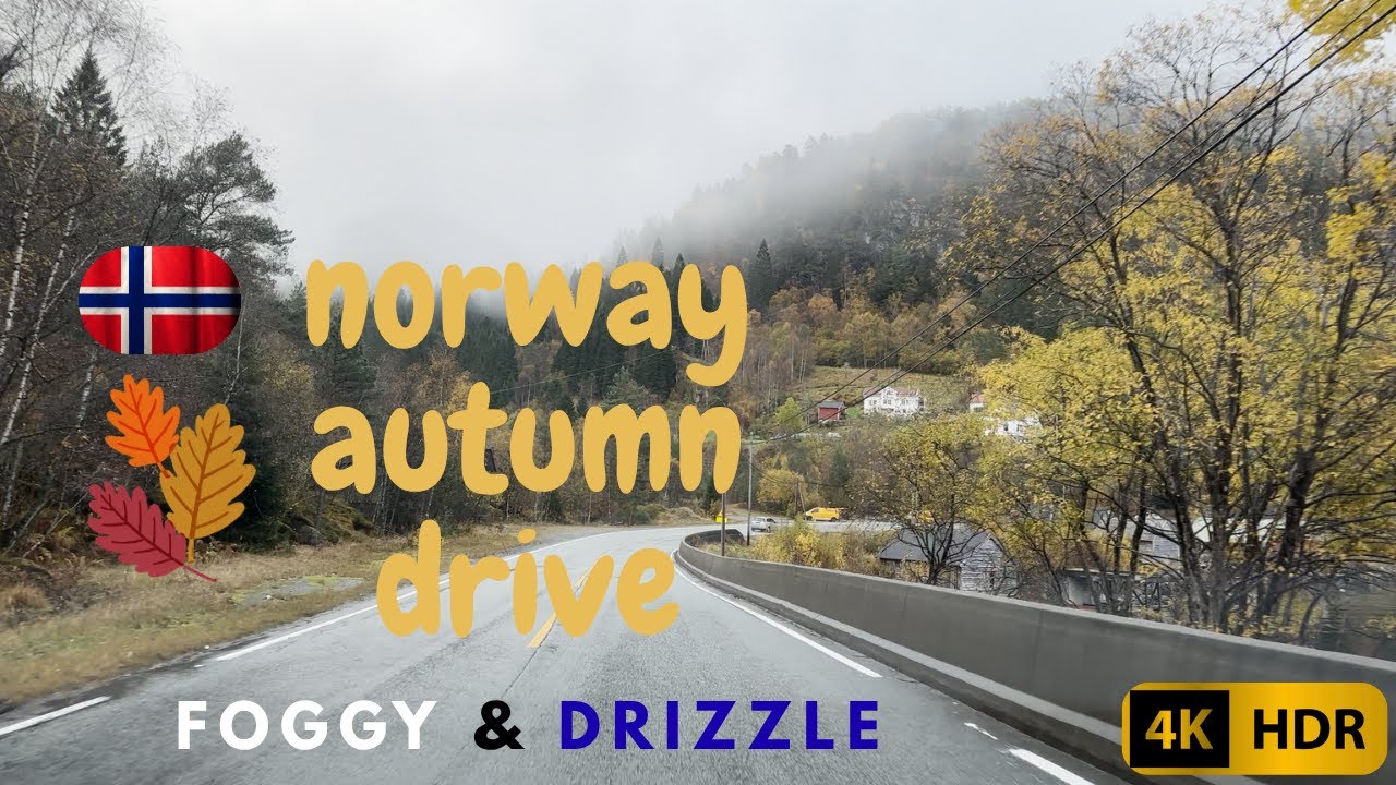 Туманный осенний путь через величественные фьорды Норвегии | Морось, туман и живописные дороги