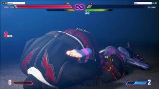 Street Fighter 6 Juri boss fight with Alex Fighting style Roughneck outfit