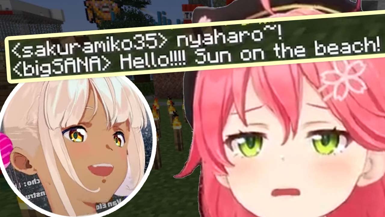 Sana Greets Miko With "Sun On The Beach"【Hololive】