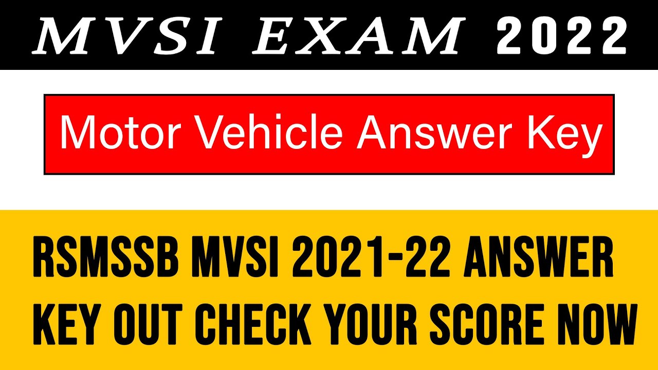 rajasthan mvsi answer key | motor vehicle sub inspector answer key | mvsi cut off 2022 | 