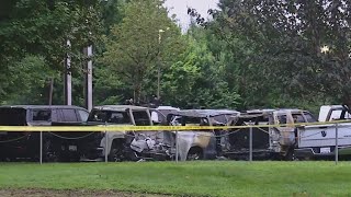 Several cars charred by fire at Chevrolet dealership in Vancouver