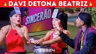 BBB 24🔥DAVI DETONA BEATRIZ e SINCERÃO SURPREENDE, ISABELLE SABONETA e TADEU CHAMA ATENÇÃO AO VIVO!