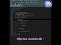 C programming | All prime numbers till n | Coding With Sohail #shorts #short