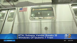 MTA: Subway Vandal Breaks 18 Windows Of Queens 7 Train