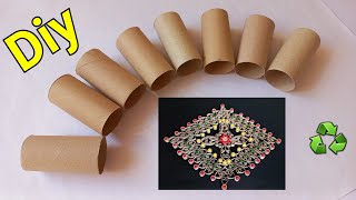 A great idea ! for home decoration with beads and toilet paper rolls - recycling ideas 😍