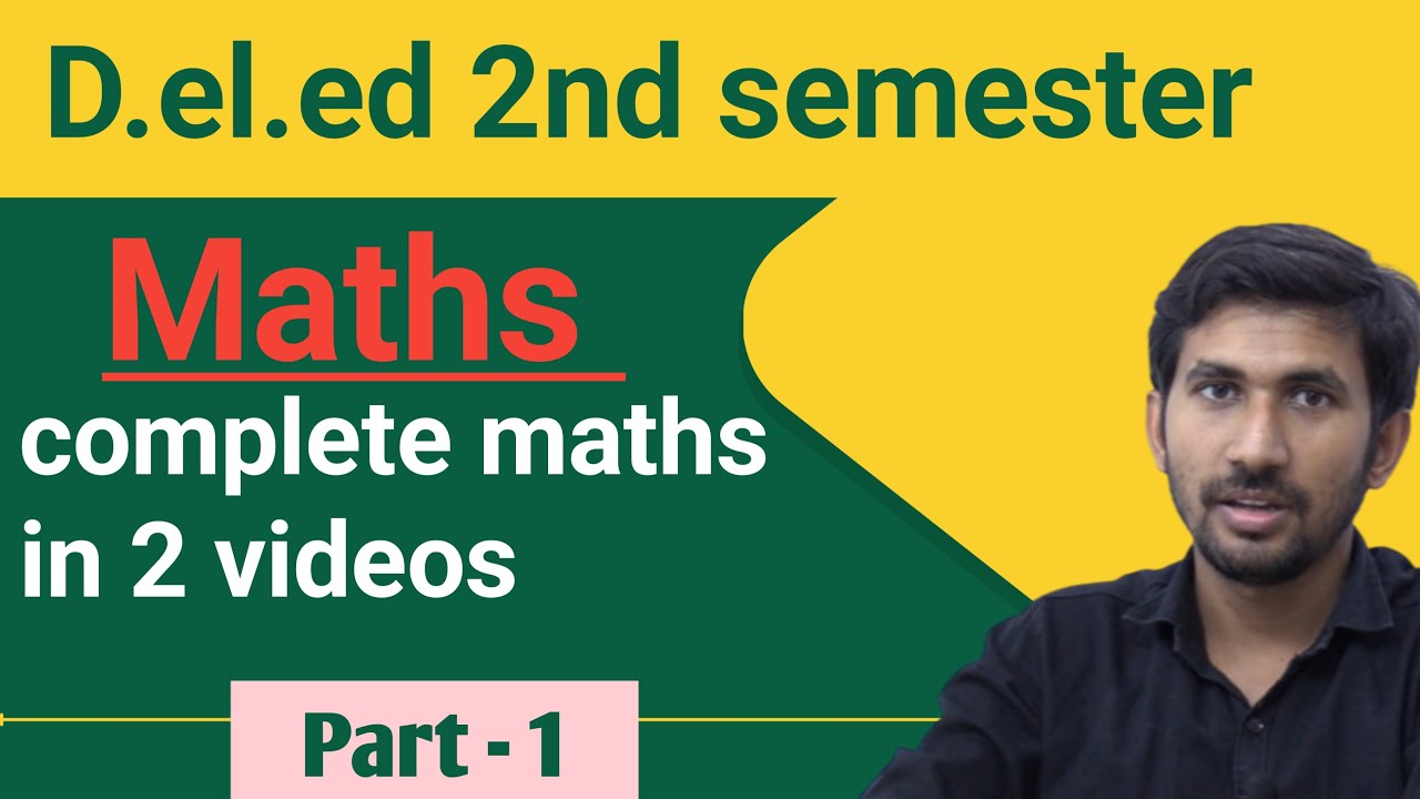 Deled 2nd semester Math Live 01 to 10 - YouTube