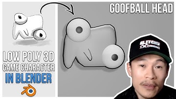 Making a Low Poly 3D Game Character in Blender Tutorial - 1.5: Goofball Head - Devlog 009