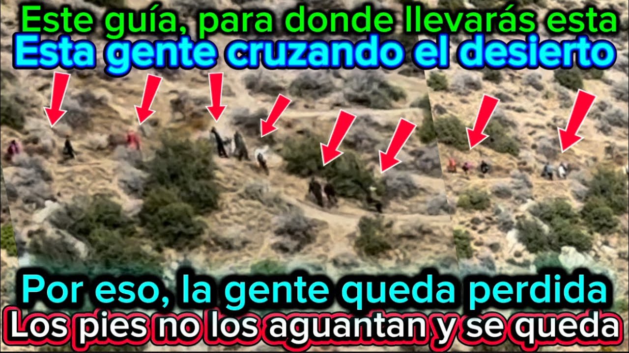 La persona que lo lleva cruzando el gran cañón, del desierto, muy peligroso
