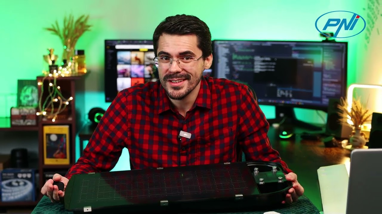 PNI SL130 20W street lighting lamp, with built-in 20W solar panel, 6500K, 2900lm, 4 x built-in 20Ah