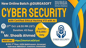 Cyber Security with Certified Ethical Hacking V13 with AI Online Training @ DURGASOFT