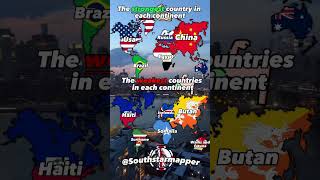The strongest & weakest countries in each continent