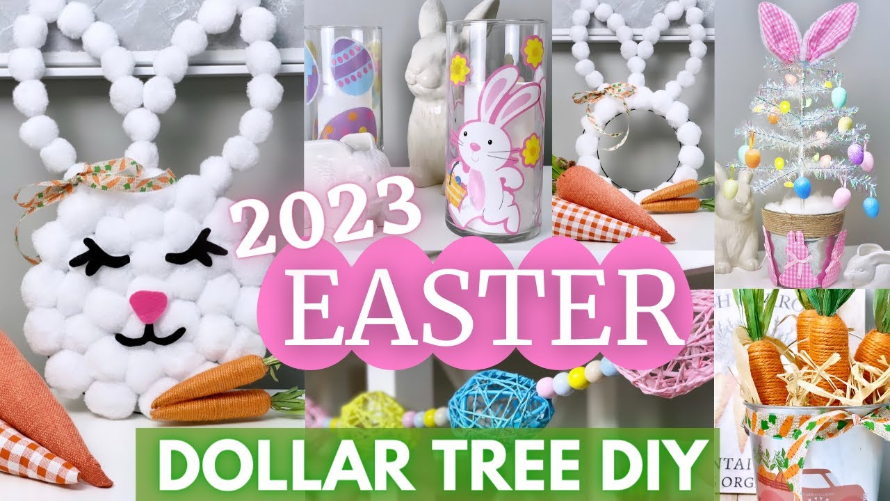 DOLLAR TREE Easter 2023 DIYs | Dollar Tree Easter Wreath DIY | 5 NEW CRAFTS!!