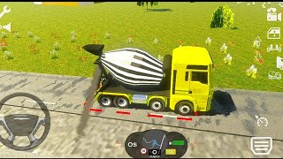 FIXING ROAD IN CEMENT TRUCK SIMULATOR GAME ANDROID GAMEPLAY #construction screenshot 5
