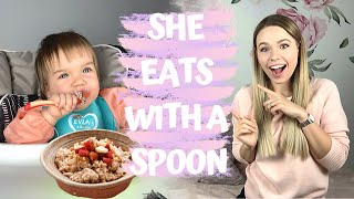 HOW TO TEACH A BABY TO USE A SPOON | MY EXPERIENCE | ONE YEAR OLD EATS WITH A SPOON screenshot 5