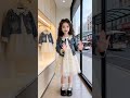 谁穿谁可爱的小香风套装出门被夸儿童套装 牛仔外套穿搭 女童连衣裙