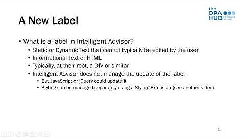 Intelligent Advisor - JavaScript Extensions Intro - Label Extensions