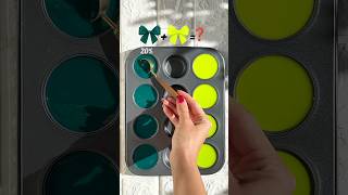 "Teal Green Meets Neon Lime | 4 Stunning Mix Ratios" ✨ #colormixing #colorpalette #colormix