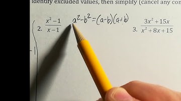 Simplifying Rational Expressions and Identifying Excluded Values