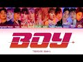 TREASURE 트레저 " BOY " CORRECT Lyrics (ColorCoded/ENG/HAN/ROM/가사)
