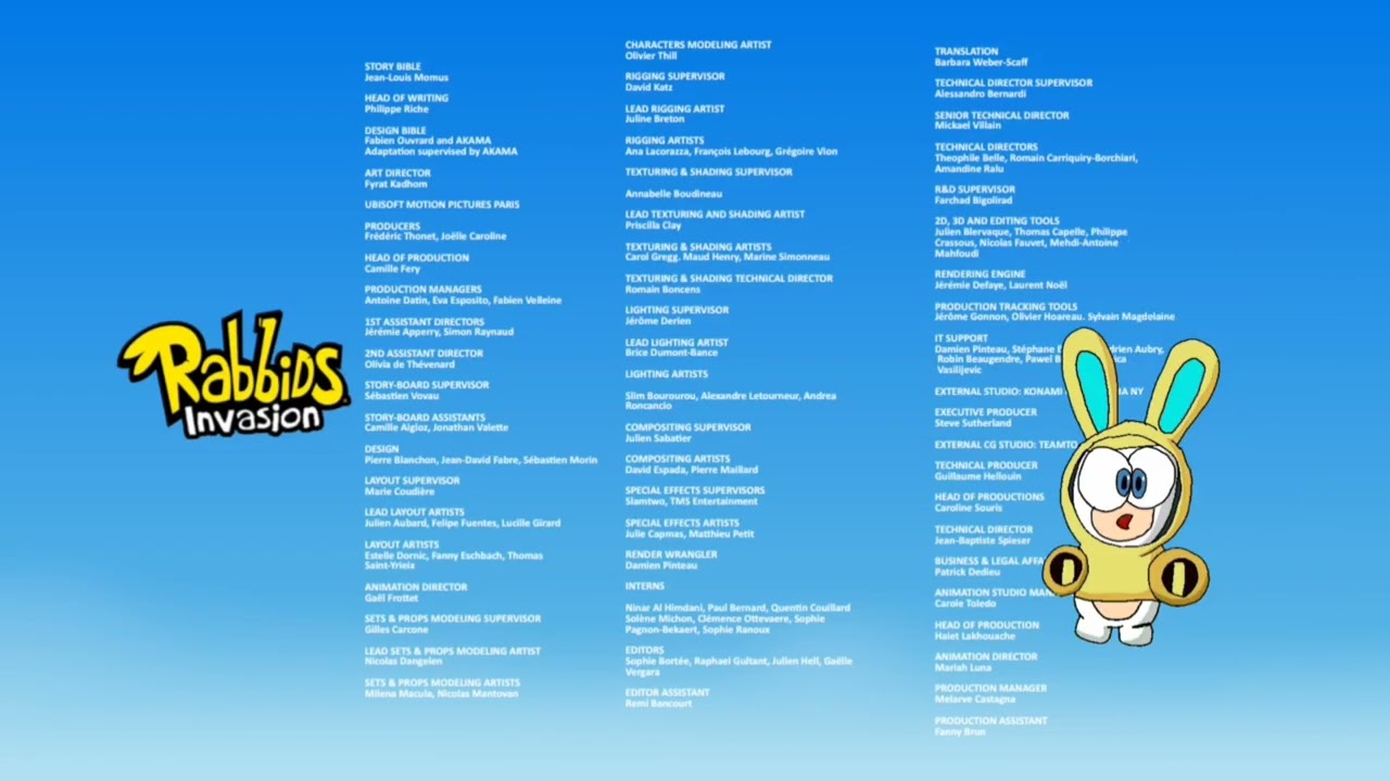 Rabbids Invasion - Season 4 Original TV End Credits © Ubisoft Motion Pictures 2018