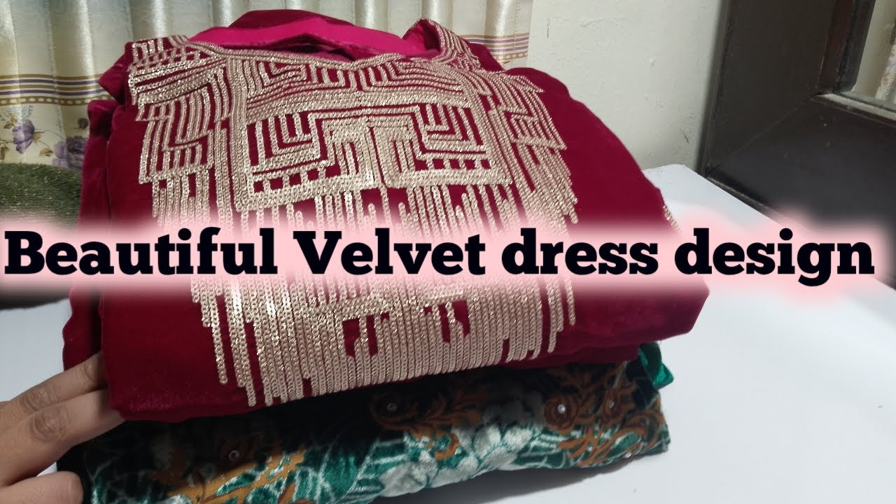 Beautiful Velvet Dress Design | Party wear Velvet Dress Design| Wedding Dress Design.