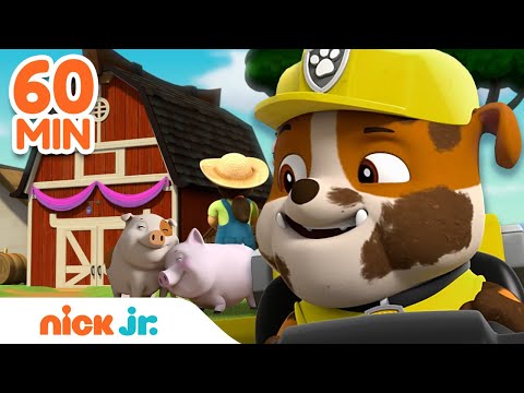 Best Rubble Construction Builds! w/ PAW Patrol Skye & Chase | 60 Minute Compilation | Rubble & Crew