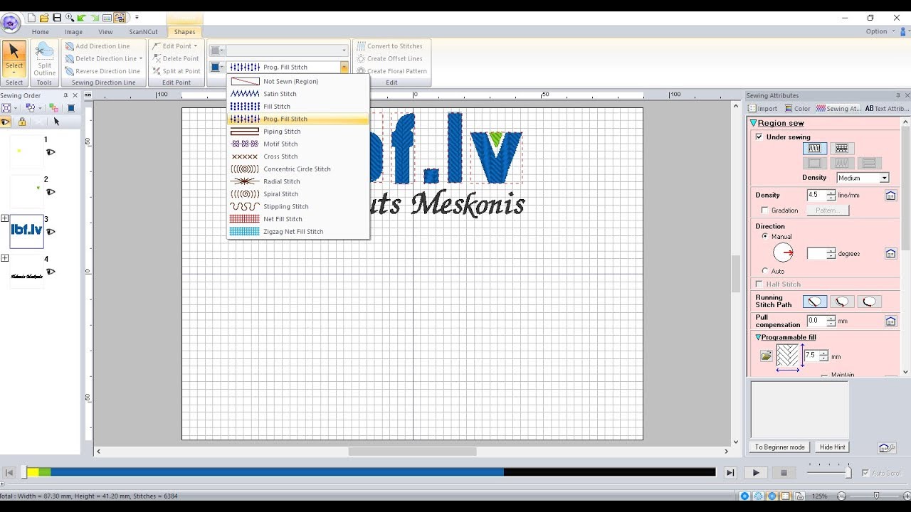 Embroidery INNOV IS V3 Progress Fill Stitch personalised t-shirt For IBF LV
