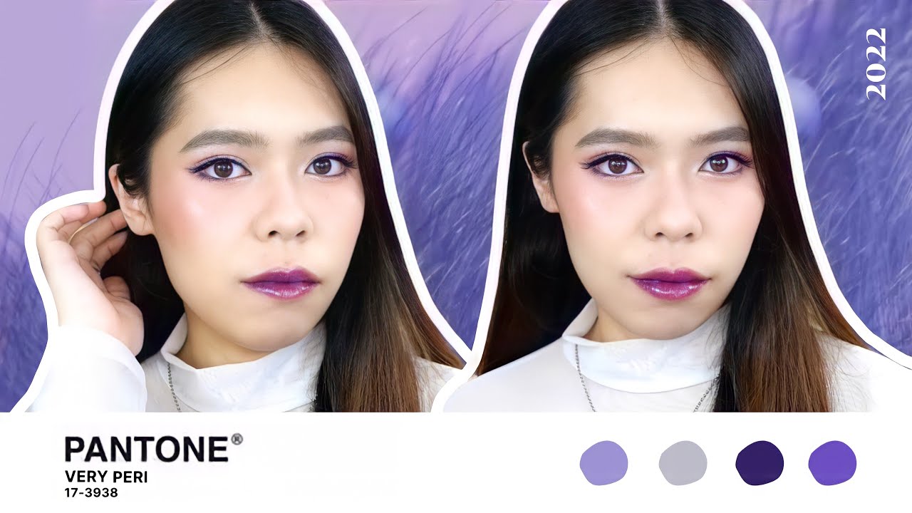💜 Very Peri Makeup: Pantone 2022 แต่งหน้าด้วยโทนสีประจำปี 2565 💙 | Porfoh