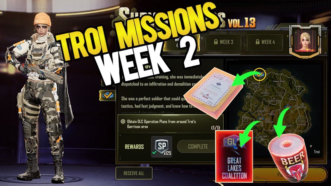 Week  2 TROI Mission Locations Survivor Pass 13 | New State Mobile