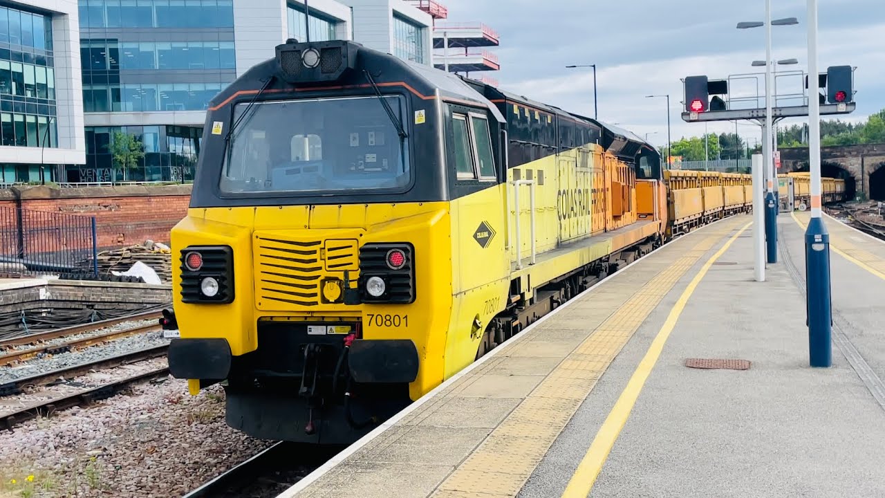 Colas Rail 56049+70801 At Sheffield From Earles Sdgs S.B. To Doncaster/Belmont Down Yard