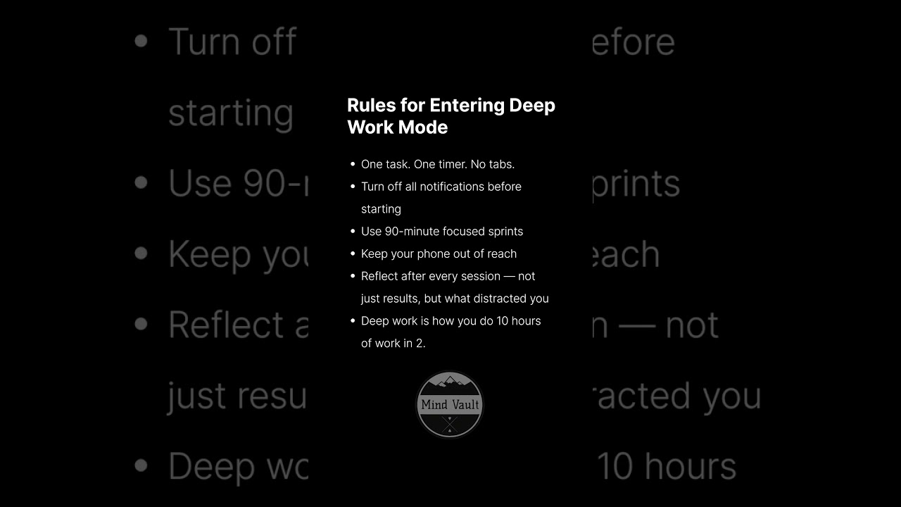 Rules for Entering Deep Work Mode
