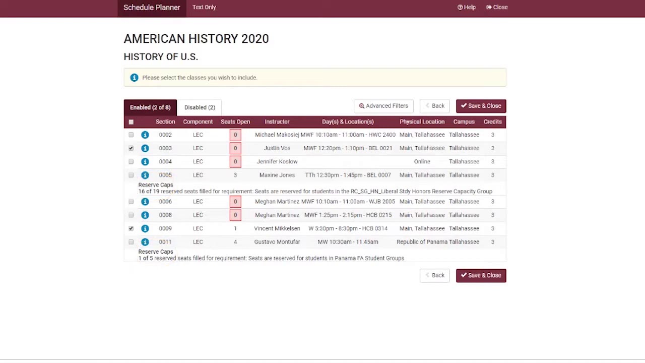 FSU Schedule Assistant Course Attributes YouTube