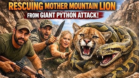 Brave Heroes Save Mother Mountain Lion From Giant Python Attack   Real Wildlife Rescue#Wildlife