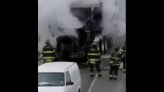 Truck engulfed in flames on West Shore Expressway