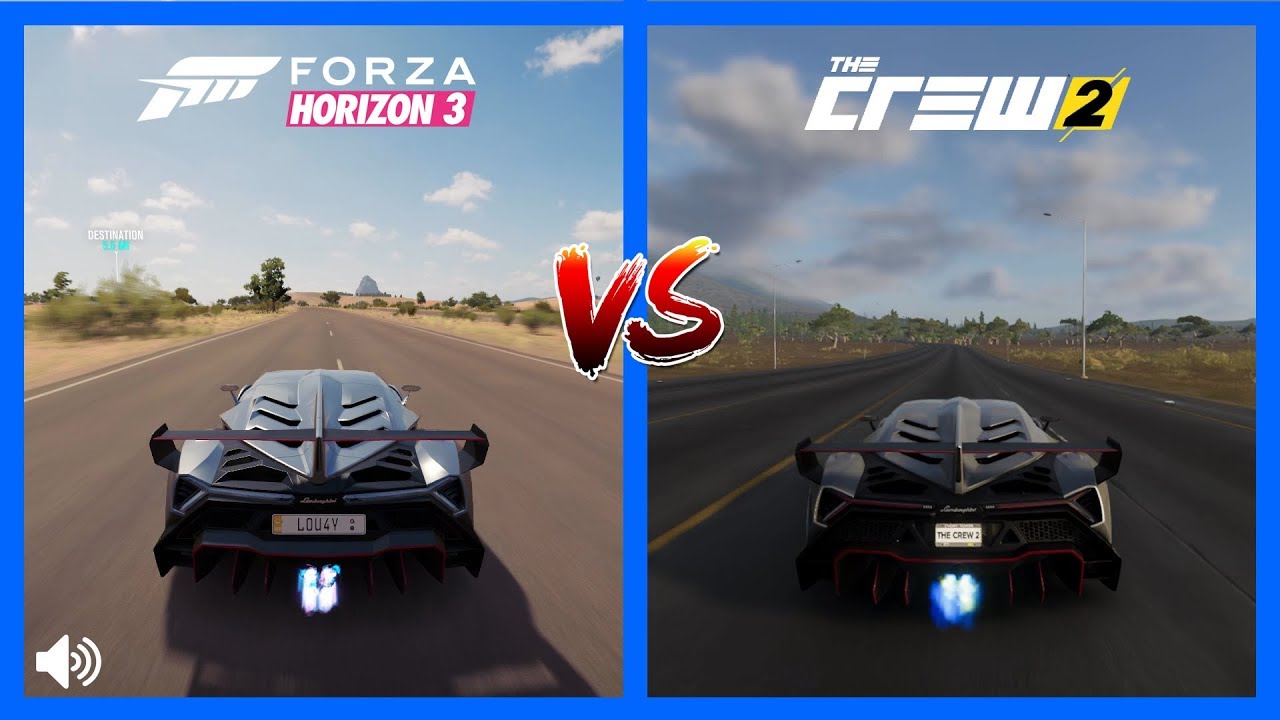 The Crew 2 Vs Forza Horizon 3 Lamborghini Veneno Sound Comparison