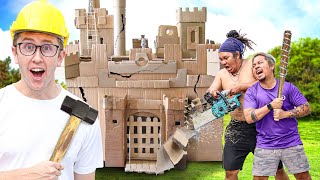 BUILD and DESTROY!! EPIC Cardboard House Challenge!